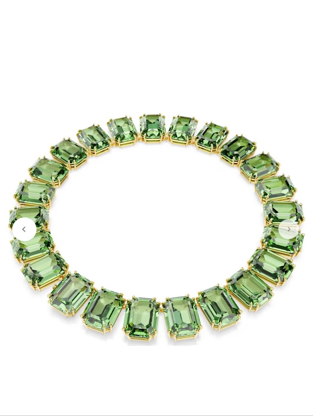 Swarovski Millenia necklace Oversized Green  Octagon Crystals 18K gold finish